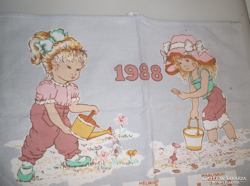 Textile - 1988 - calendar - 63 x 42 cm - linen - brand new