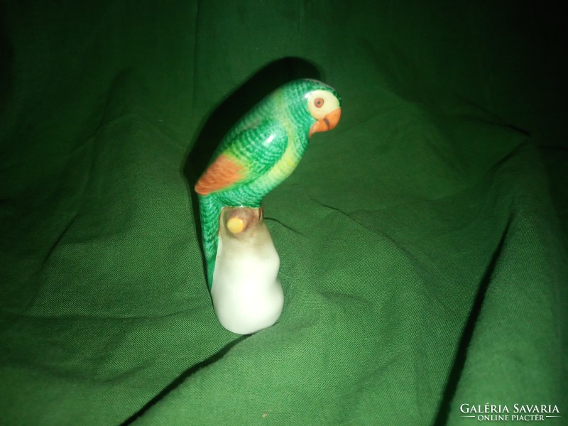 Vitrinállapotú Antik herendi mini papagáj
