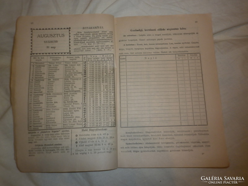 Old paper calendar Reformed charity association 1936