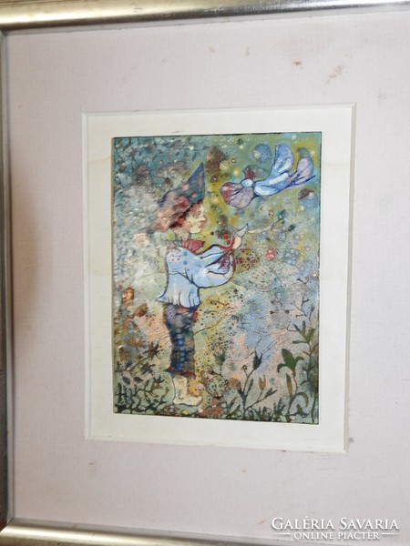 Ms. Kocsis is a great judit_ mary with a child_ fire enamel picture