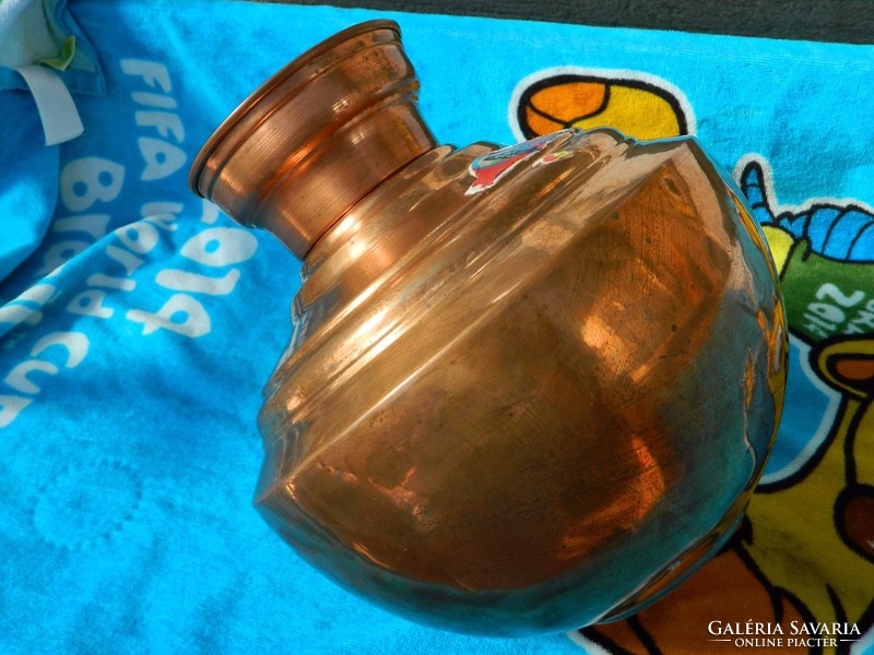 Hand hammered Indian copper floor vase