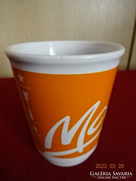 Mc café glass, mustard yellow, diameter 8 cm, height 9.5 cm. He has! Jókai.