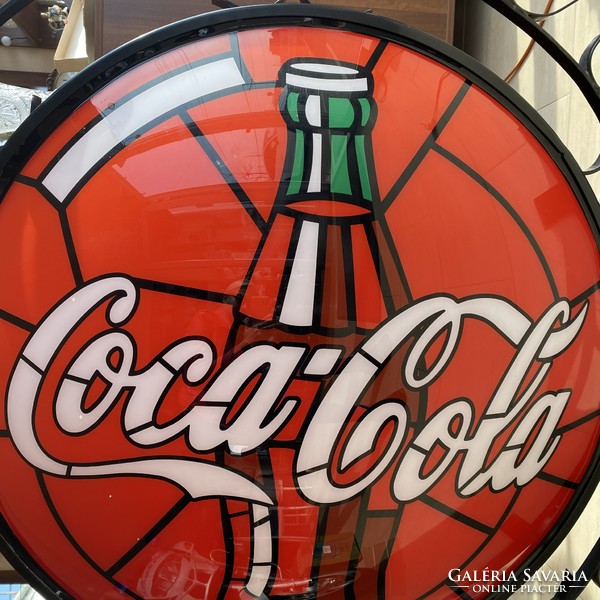 Coca-Cola kovácsoltvas, világító, fali reklám tábla