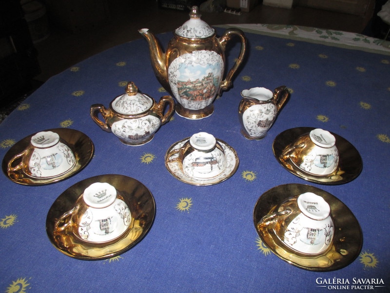 Old gilded very nice coffee set for 5 people with bavaria sign