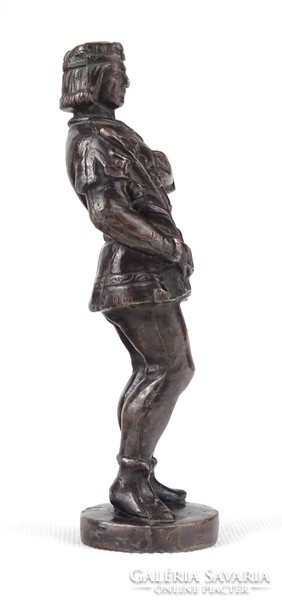 1I189 Bronzírozott III. Béla ón szobor 12.5 cm