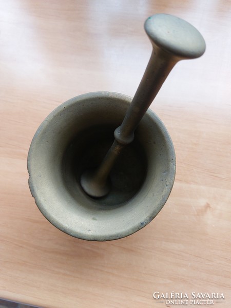 Small old copper mortar