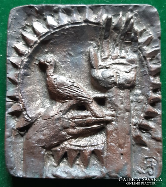 Somogyi József: bronz plakett, dombormű