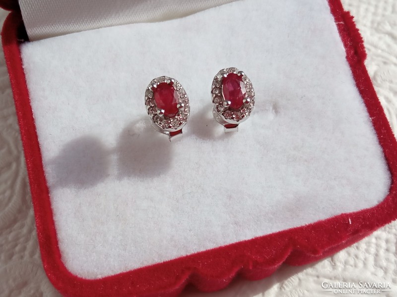 Ruby 925 silver earrings