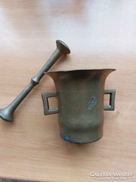 Small old copper mortar