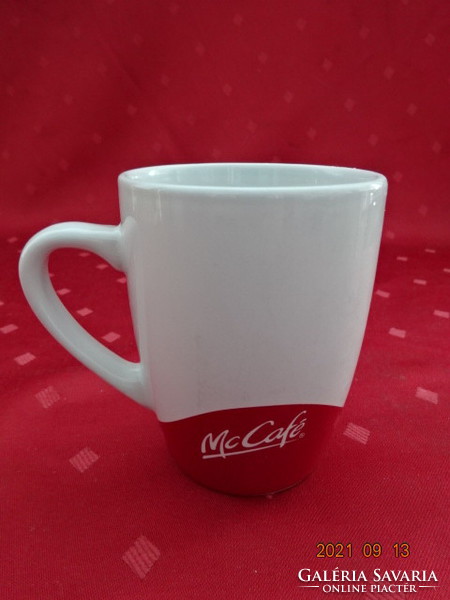 Mc Café porcelán bögre pohár, bordó, átmérője 7 cm. Vanneki! Jókai.