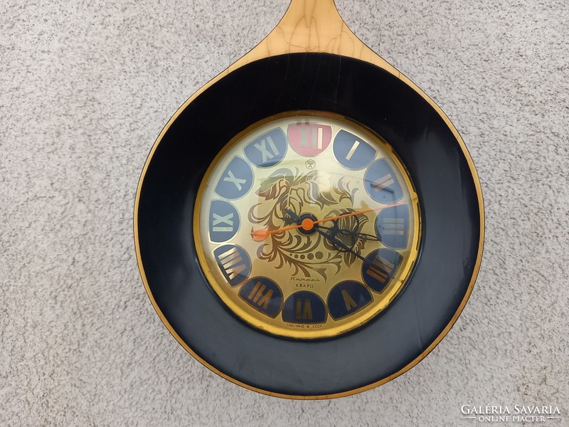 Retro, old, rare, Soviet, balalaika-shaped yantar wall clock