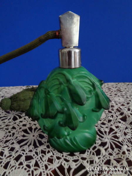 Old malachite bottle with perfume sprayer