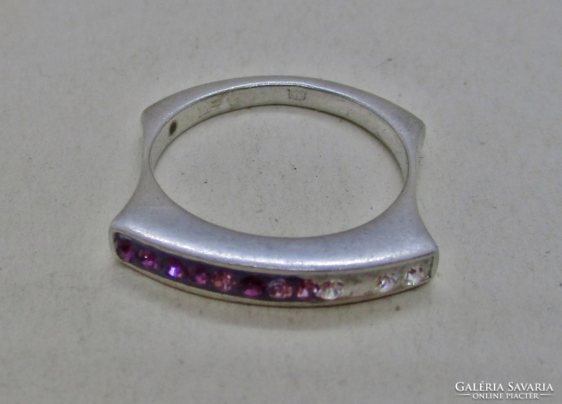 Amazing art deco silver ring with gradient stones