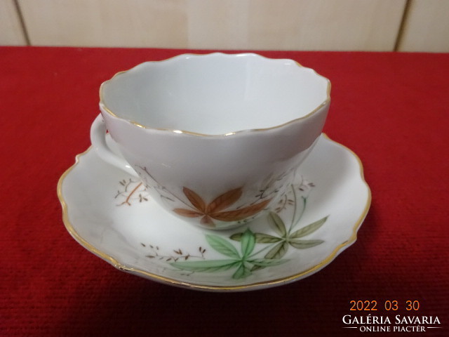 Aquincum porcelain coffee cup + placemat, rare shape and pattern. He has! Jókai.