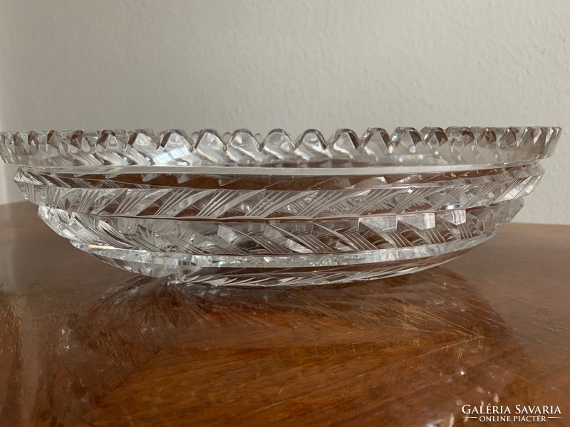 Oval crystal bowl 31 x 21 cm