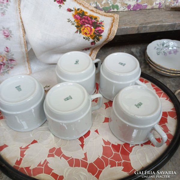 6 Zsolnay snow-white mugs
