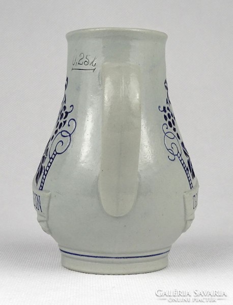 1I265 marked German ceramic wine jug 12 cm