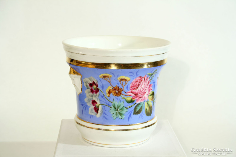 Antique 19th c. Porcelain pot with Chinese figured pliers and ears altwien royal vienna carlsbad russian
