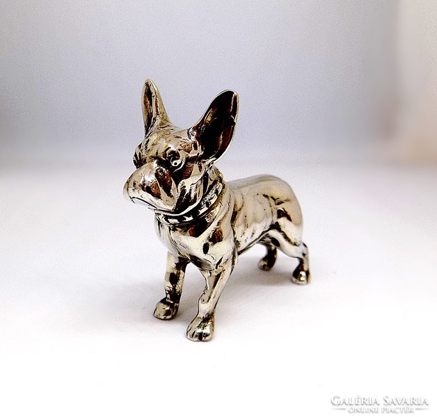 Ezüst miniatűr bulldog figura (ZAL-Ag103106)