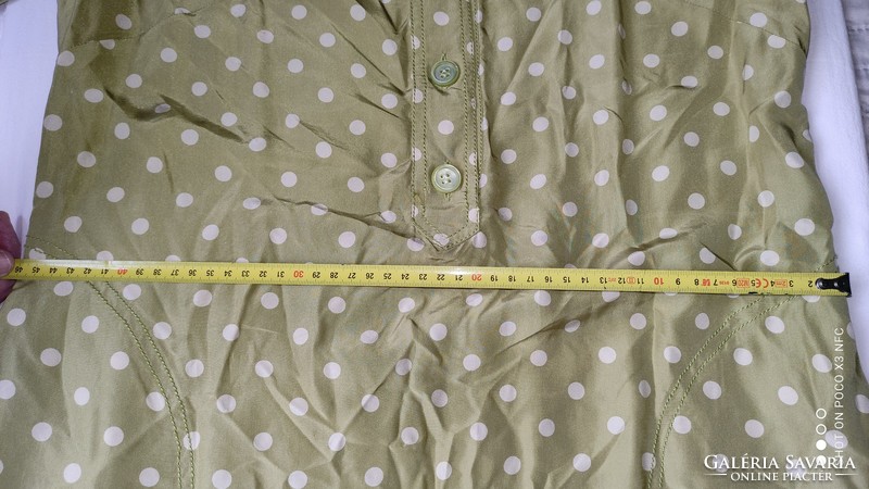 Vintage original Errenno Milano Italy silk summer dress size 42 kiwi green from the country of fashion