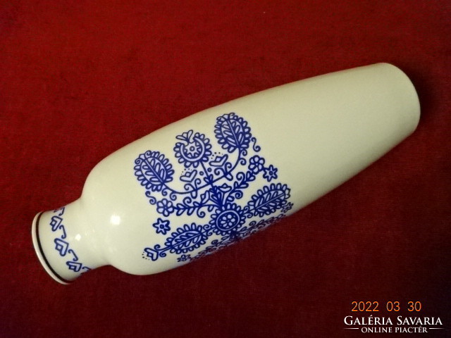 Hollóház porcelain vase with blue folk motif. He has! Jókai.