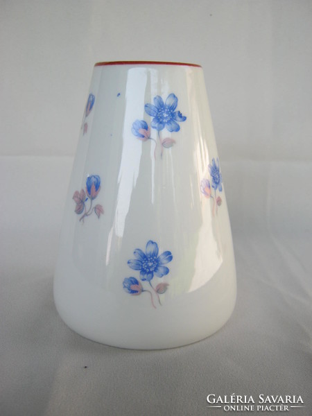 Zsolnay porcelán kék virágos váza