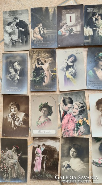 20db antik képeslap sok kalapos nő levelezőlap  gyűjtemény 1904-1910 környékéről