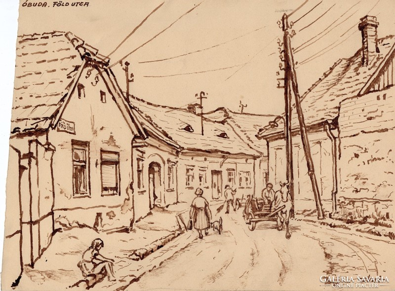 Lajos Sostarics (1896-1968): Óbuda, Föld utca (50s)