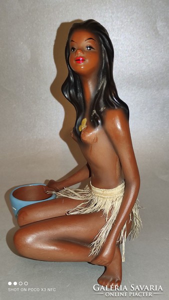 Albert stunz design for cortendorf marked ceramic rarity hawaiian girl nude statue 1950s