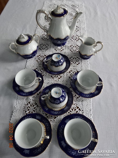 Zsolnay porcelain coffee set for six people, pompadur ii. He has!