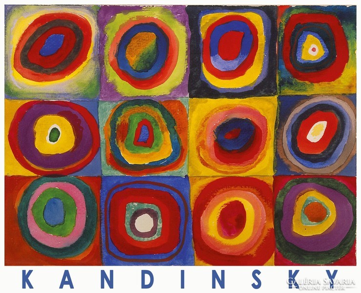 Kandinsky Kandinsky image exhibition poster abstract painting squares with concentric circles 1913