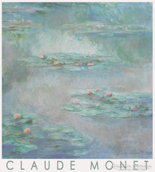 Claude Monet Water Lilies 1908 Impressionist French Painting Poster Reprint Waterlily Lake Landscape