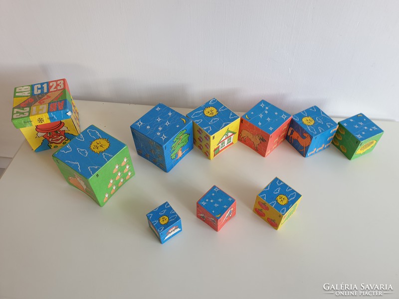 Régi retro papír játék kockajáték dobozok
