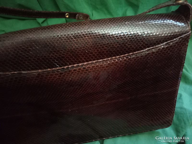 Very good condition brown antique snakeskin bag purse and small wallet