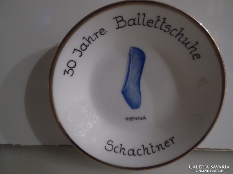 Plate - marked - with ballet shoes - 8.5 cm - porcelain - flawless