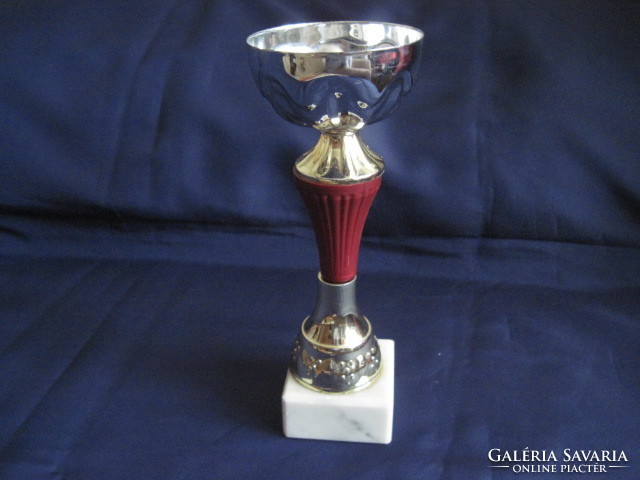 Metal goblet on an artificial marble base, sports trophy
