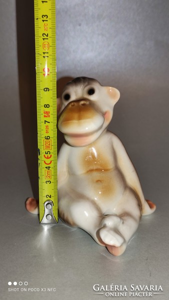Rare marked sitting monkey figurine statue