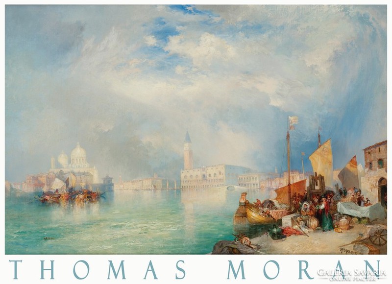 Thomas Moran Venice Canal Grande 1915 Italian harbor canal sailing sea landscape art poster