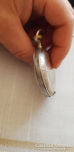 Antique silver remontior pocket watch