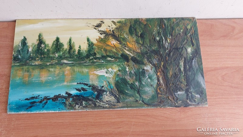 (K) beautiful old landscape painting 40x20 cm