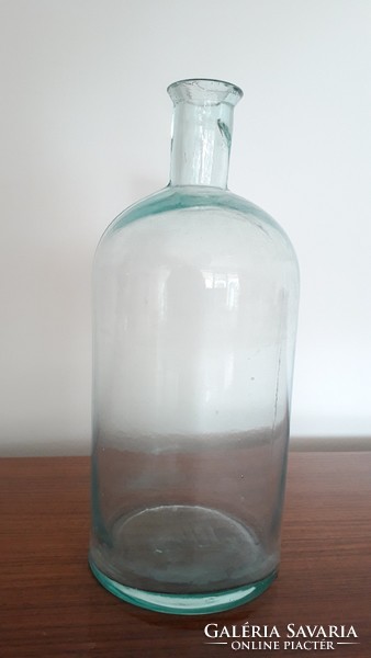 Old blue glass vintage bottle 1 liter