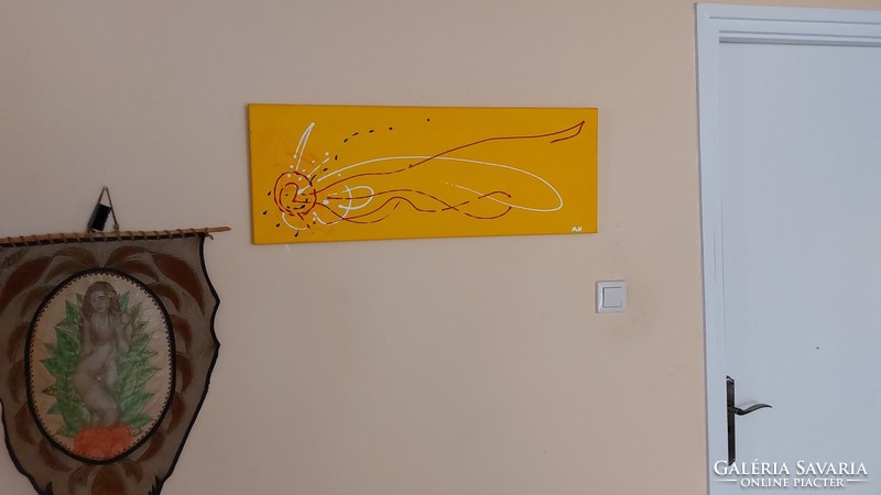 (K) Hangulatos absztrakt festméyny 80x30 cm