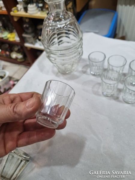 Old peeled crystal liqueur set