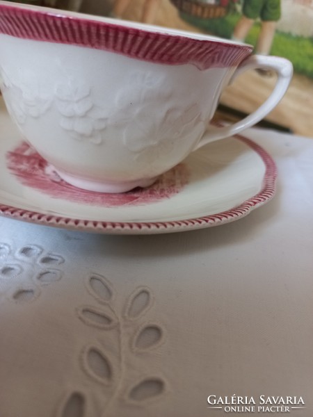English faience cup set with embossing