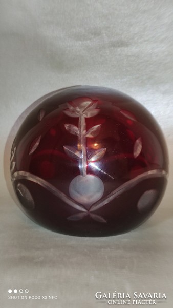 Vintage large size brushed ruby red glass weights table ornament