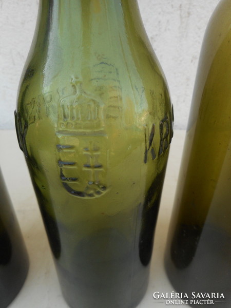 3 db. régi ásványvizes üveg (Igmándi, Ferenc József, Kristály(