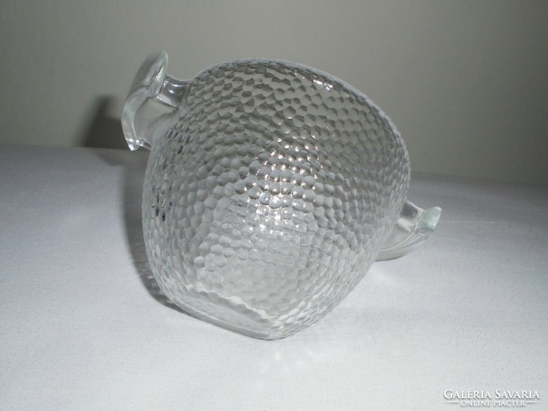 Retro glass bowl bowl - convex, lentil pattern, 1970s