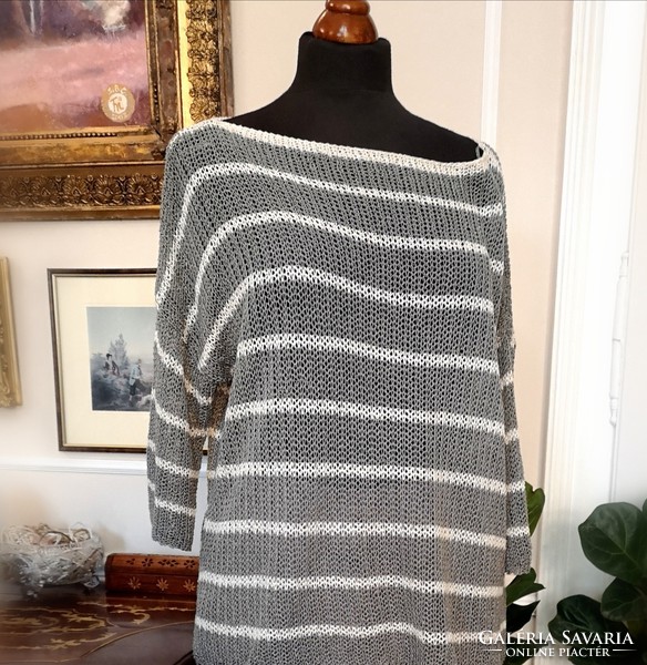 Phase eight oversize knitted sweater can be worn up to xs-l size, white - gray