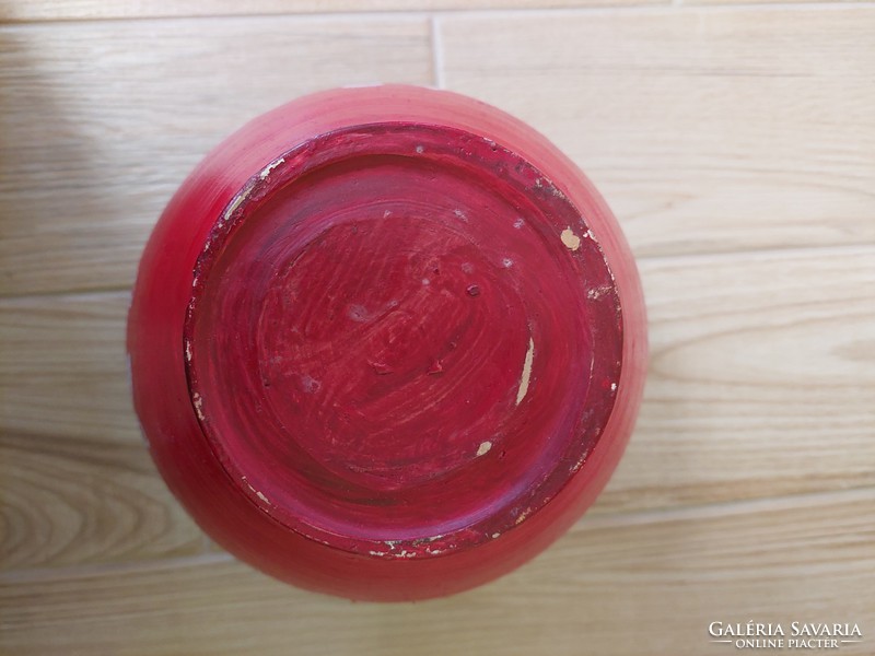 Piros kerámia váza régi retró hibátlan