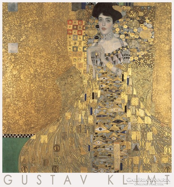 Gustav Klimt Adele Bloch-Bauer 1907 szecesszió art nouveau művészeti plakát arany hölgy nő portré